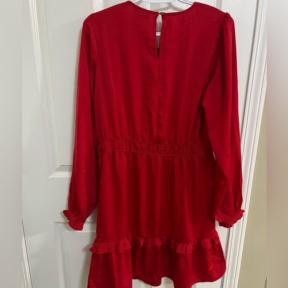 21) Women's Long Sleeve Satin Dress - Knox Rose Red MEDIUM New without tag - Picture 6 of 6
